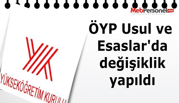 ÖYP Usul ve Esaslar'da değişiklik yapıldı