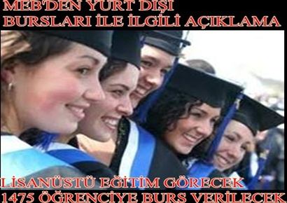 2012-2013 Öğretim Yılında Yurtdışına 1475 Burslu Öğrenci Gönderecek…
