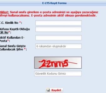 e-lys kayıt formu