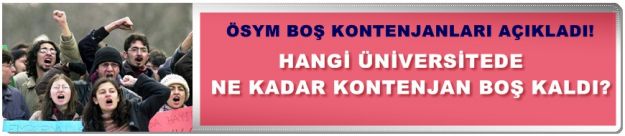 Hangi üniversitede ne kadar kontenjan boş kaldı?
