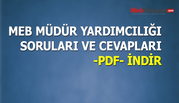 Müdür yardımcılığı sınav soruları açıklandı
