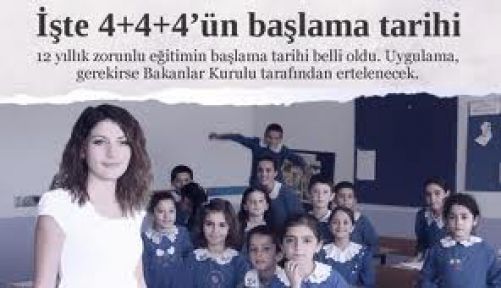 Zorunlu ortaöğretim, 2012-2013 eğitim-öğretim yılından itibaren uygulanacak.