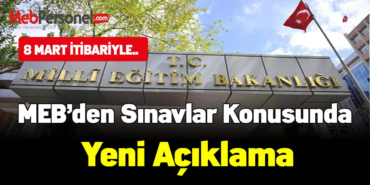 MEB’den Sınavlar Konusunda Yeni Açıklama