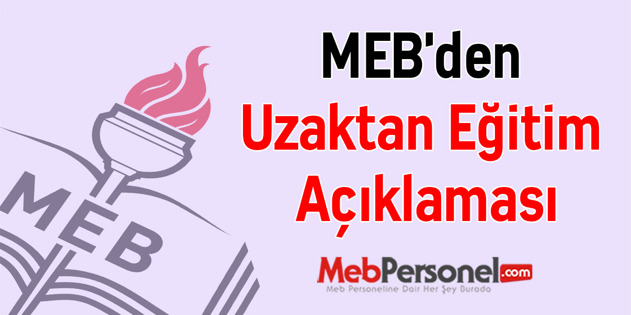 MEB'den Uzaktan Eğitim Açıklaması