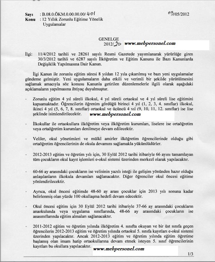 Meb, 4+4+4 Genelgesinin Tamamı