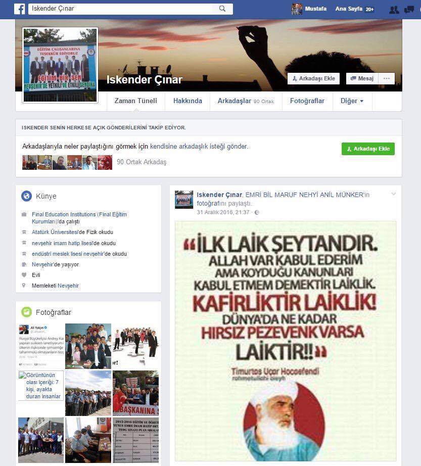 Eğitimbirsen Başkan Yardımcısı Okul Müdürünün Laiklere &quot; Hırsız , Pezevenk &quot; Paylaşımı Tepki Çekti
