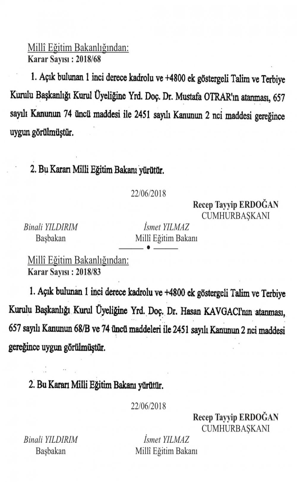 Talim ve Terbiye Kurulu Başkanlığına Yeni Atama Yapıldı