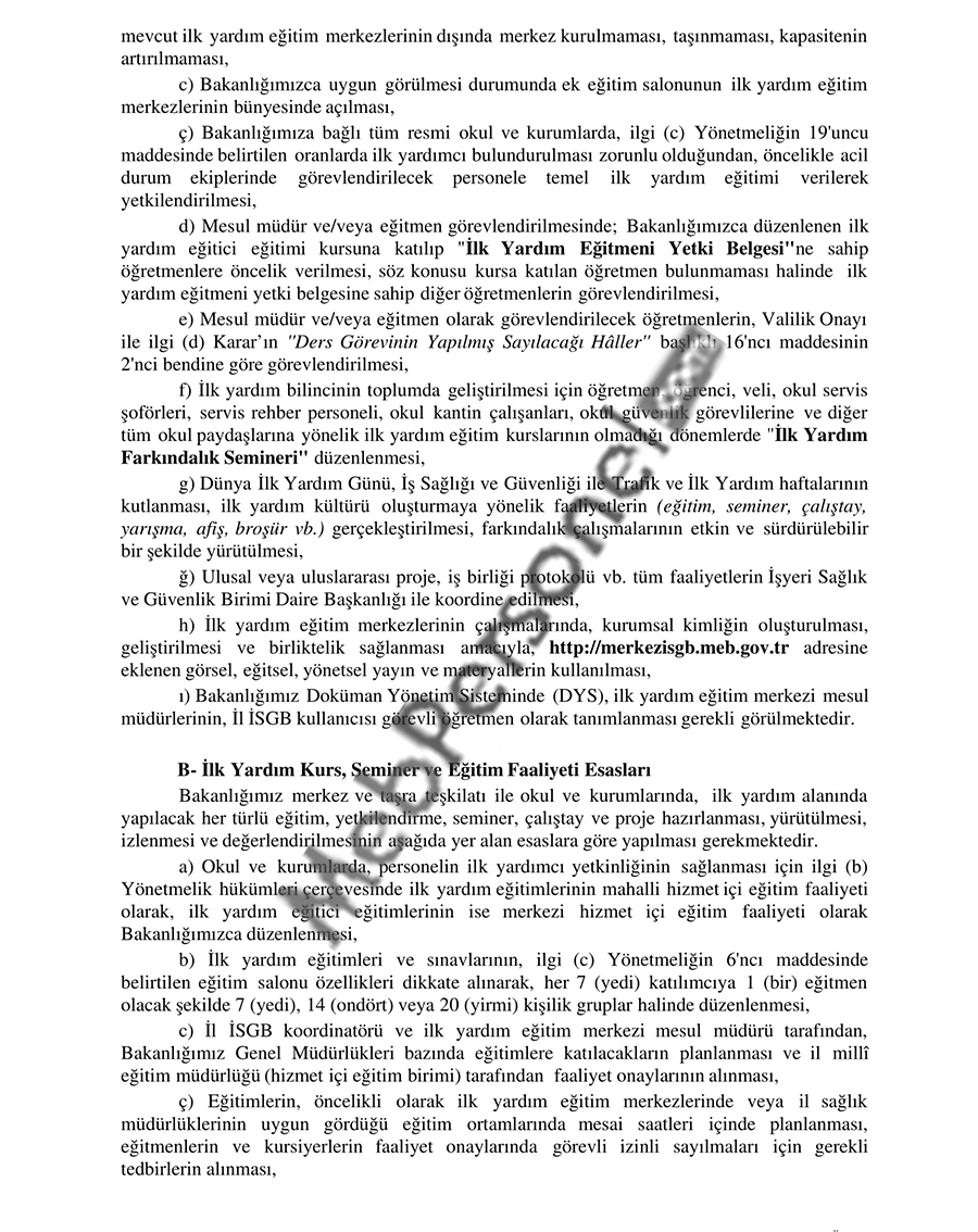 MEB'den O Eğitimler İçin Genelge
